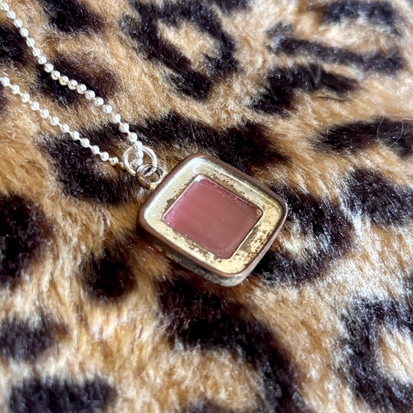 Vintage Pink Pendant Ball Chain Necklace Choker - Picture 7 of 7